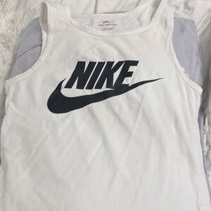 Nike Kids White and Gray Tank Top